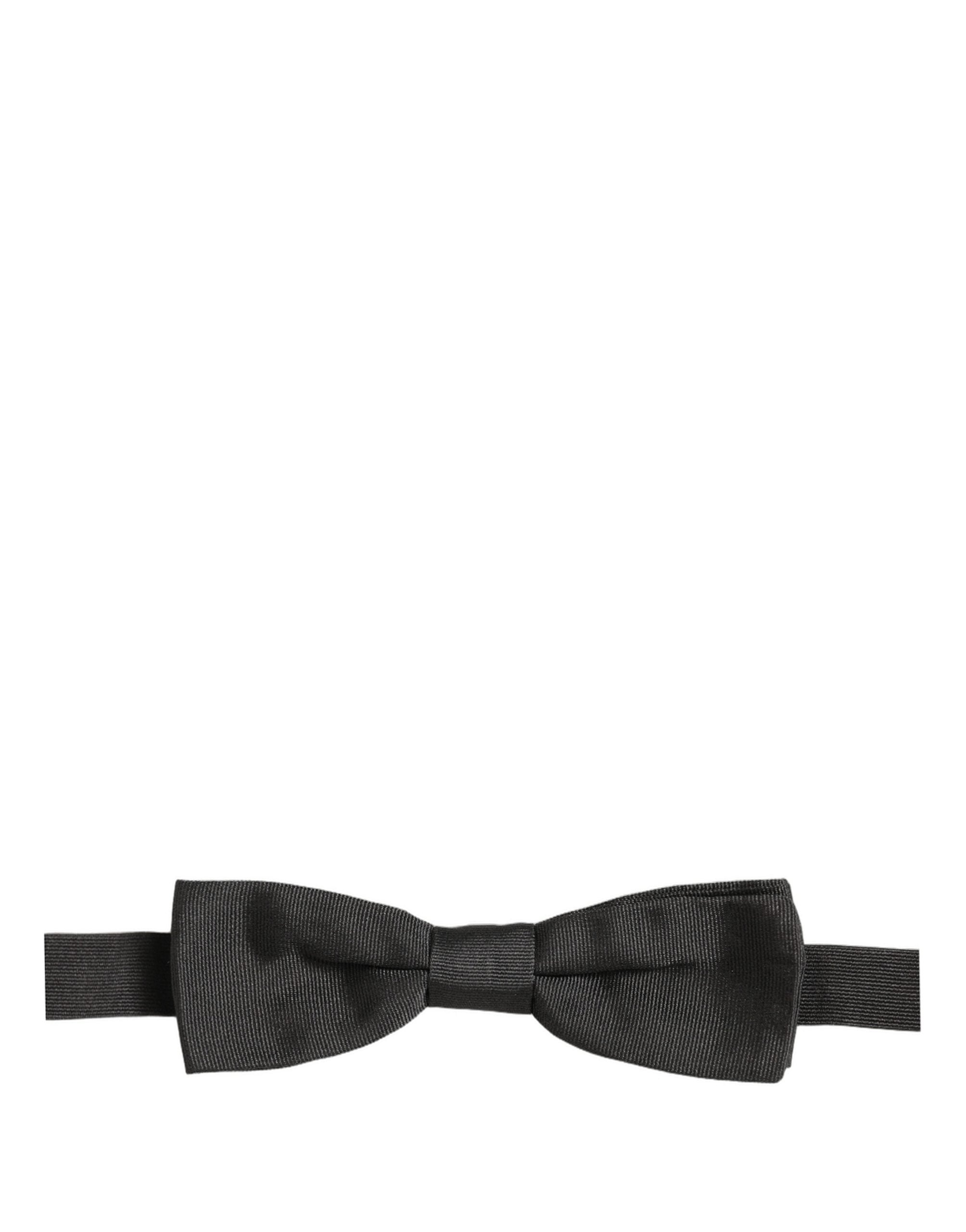 Dolce & Gabbana Dolce & Gabbana Men Black 100% Cotton Adjustable Neck Papillon Bow Men's Tie