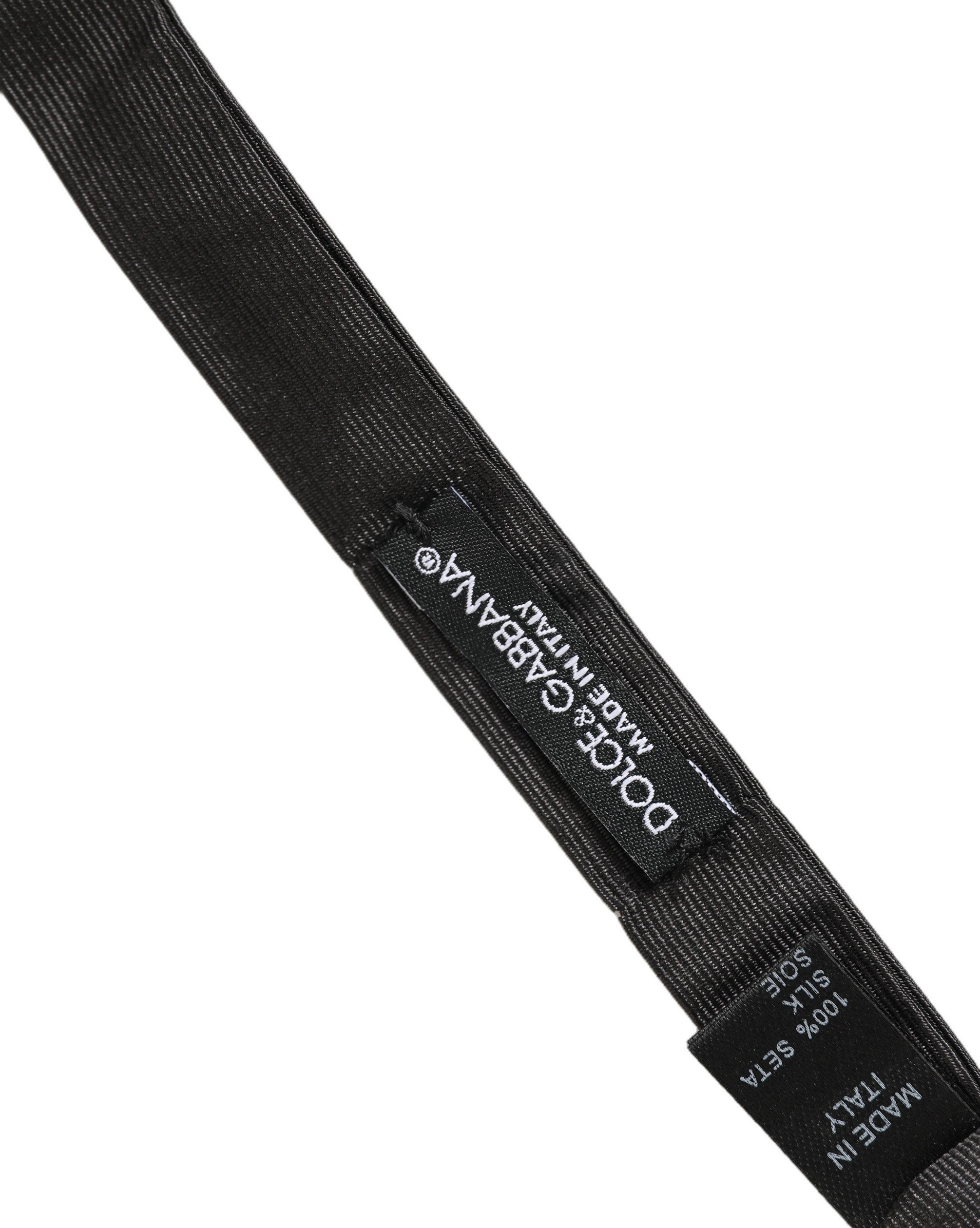 Dolce & Gabbana Dolce & Gabbana Men Black 100% Cotton Adjustable Neck Papillon Bow Men's Tie