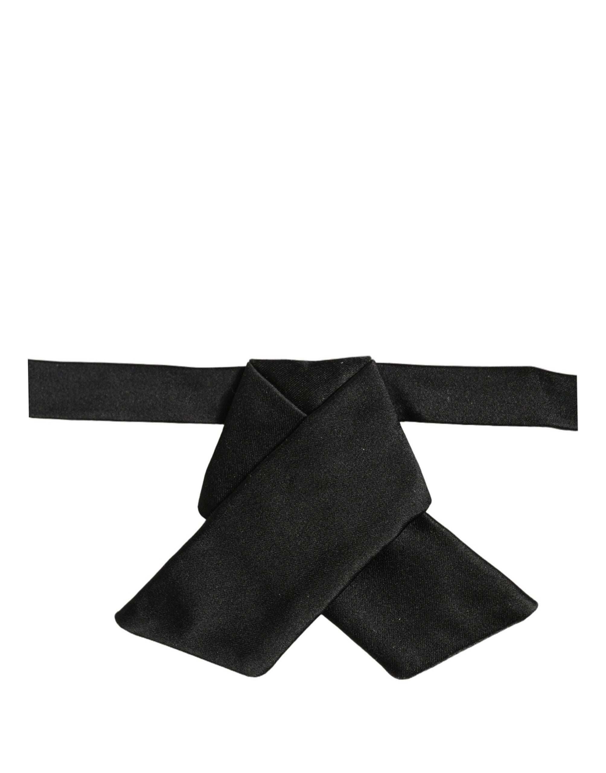 Dolce & Gabbana Dolce & Gabbana Men Black 100% SIlk Adjustable Neck Papillon Bow Men's Tie