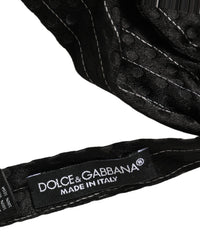 Dolce & Gabbana Dolce & Gabbana Men Black Pinstripe Silk Adjustable Neck Papillon Bow Men's Tie
