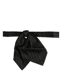 Dolce & Gabbana Dolce & Gabbana Men Black Pinstripe Silk Adjustable Neck Papillon Bow Men's Tie
