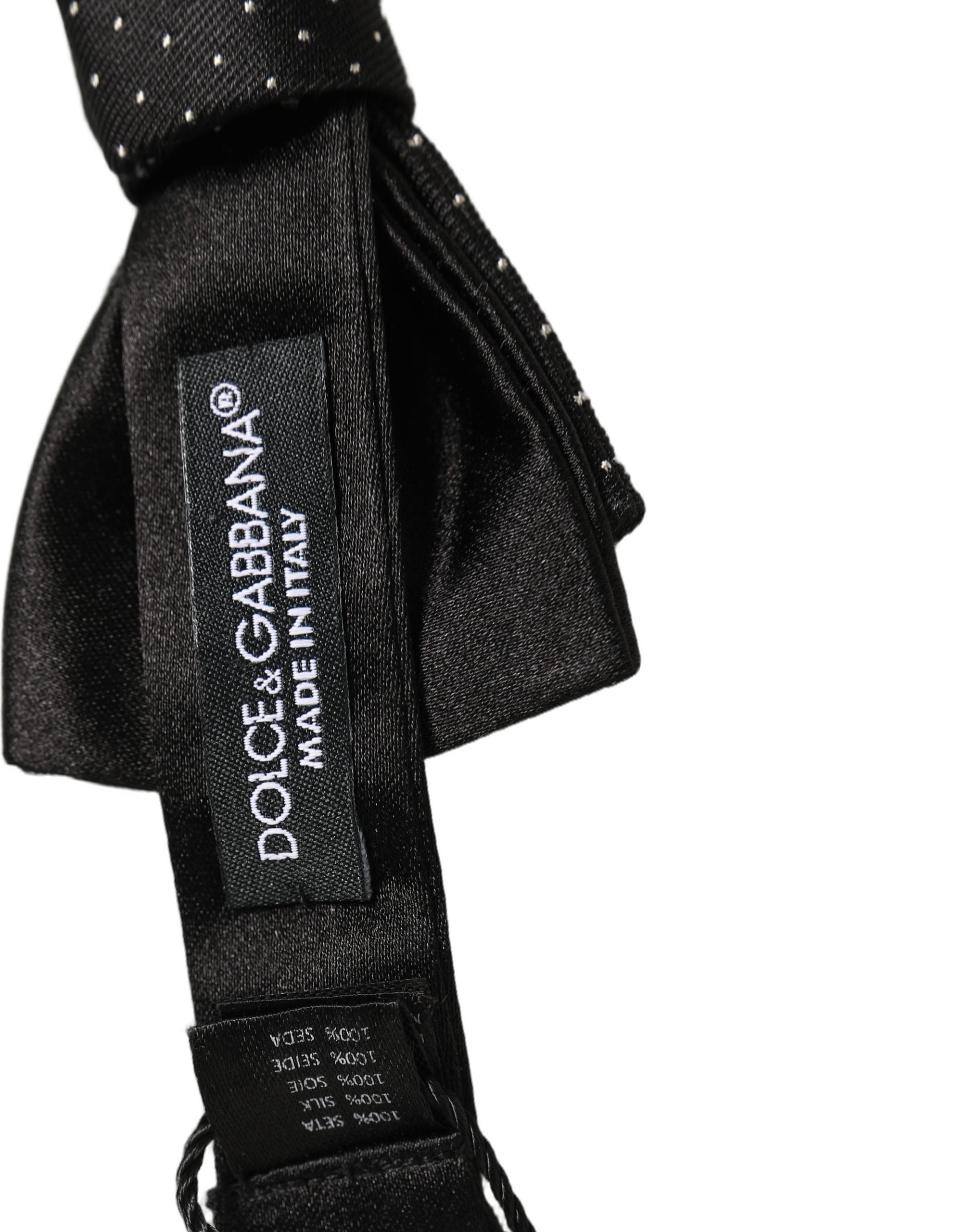 Dolce & Gabbana Dolce & Gabbana Men Black DG Polka Dot Adjustable Neck Papillon Bow Men's Tie