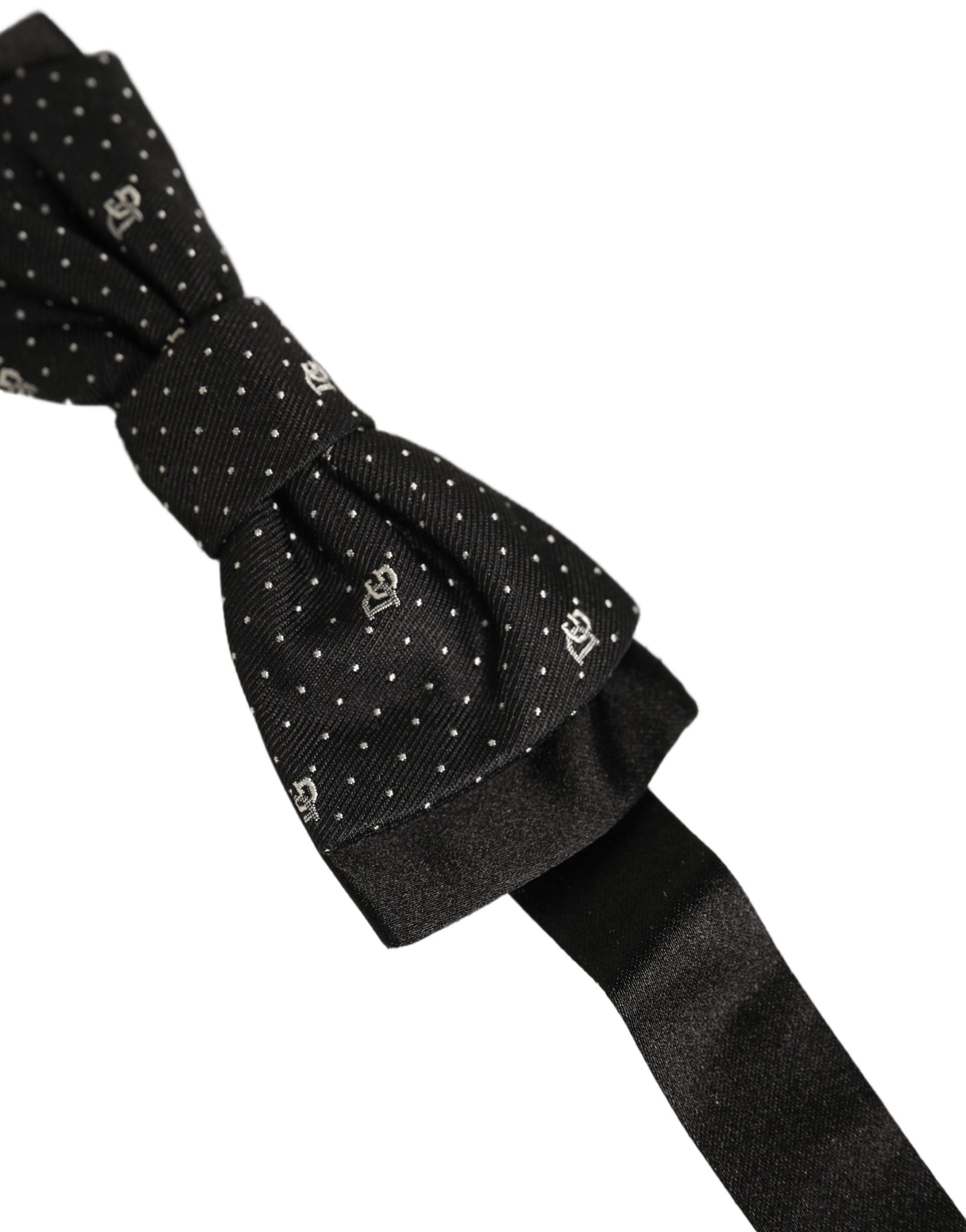 Dolce & Gabbana Dolce & Gabbana Men Black DG Polka Dot Adjustable Neck Papillon Bow Men's Tie
