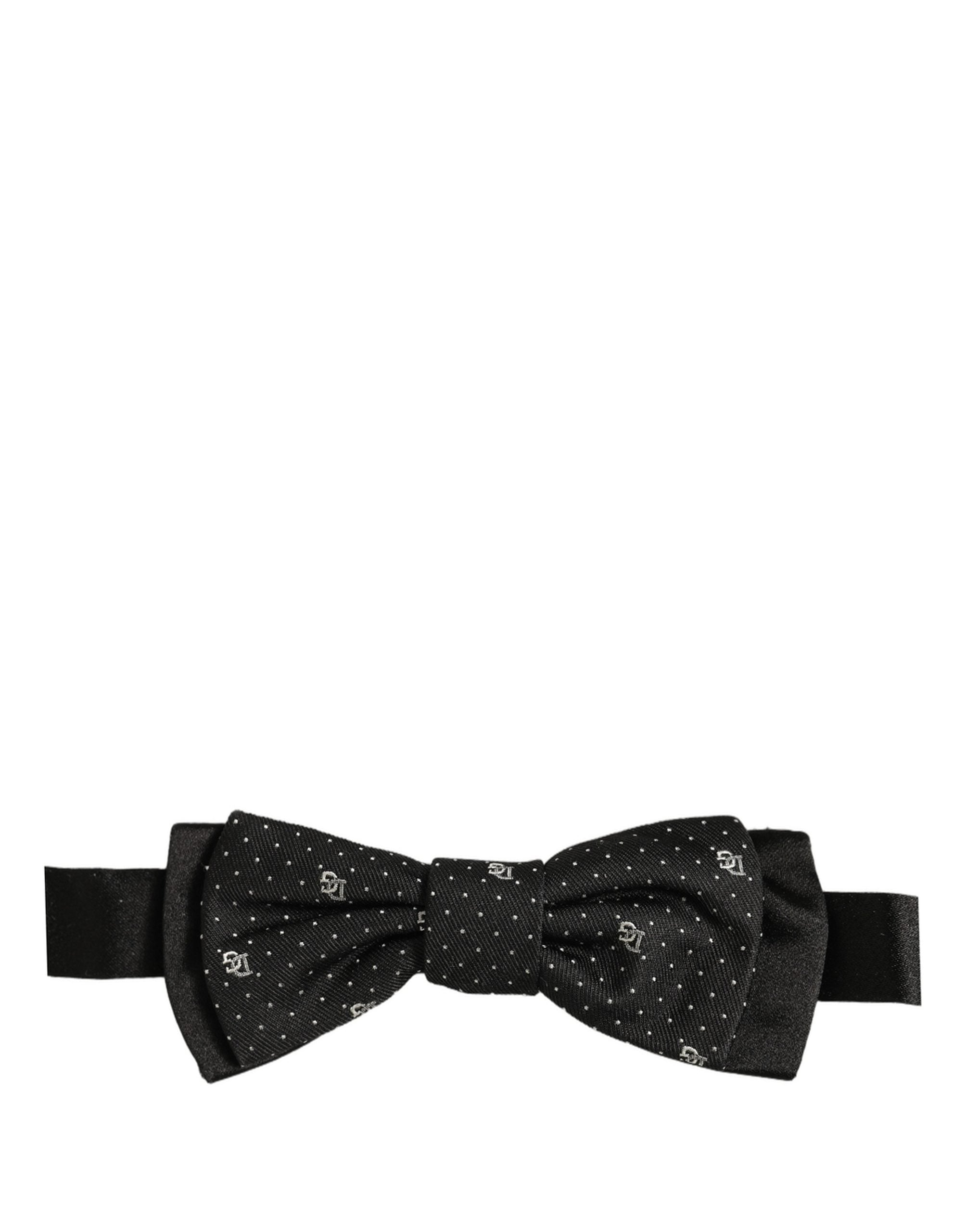 Dolce & Gabbana Dolce & Gabbana Men Black DG Polka Dot Adjustable Neck Papillon Bow Men's Tie