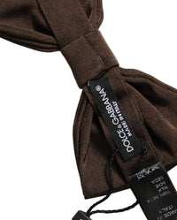Dolce & Gabbana Dolce & Gabbana Men Brown 100% Silk Adjustable Neck Papillon Bow Men's Tie