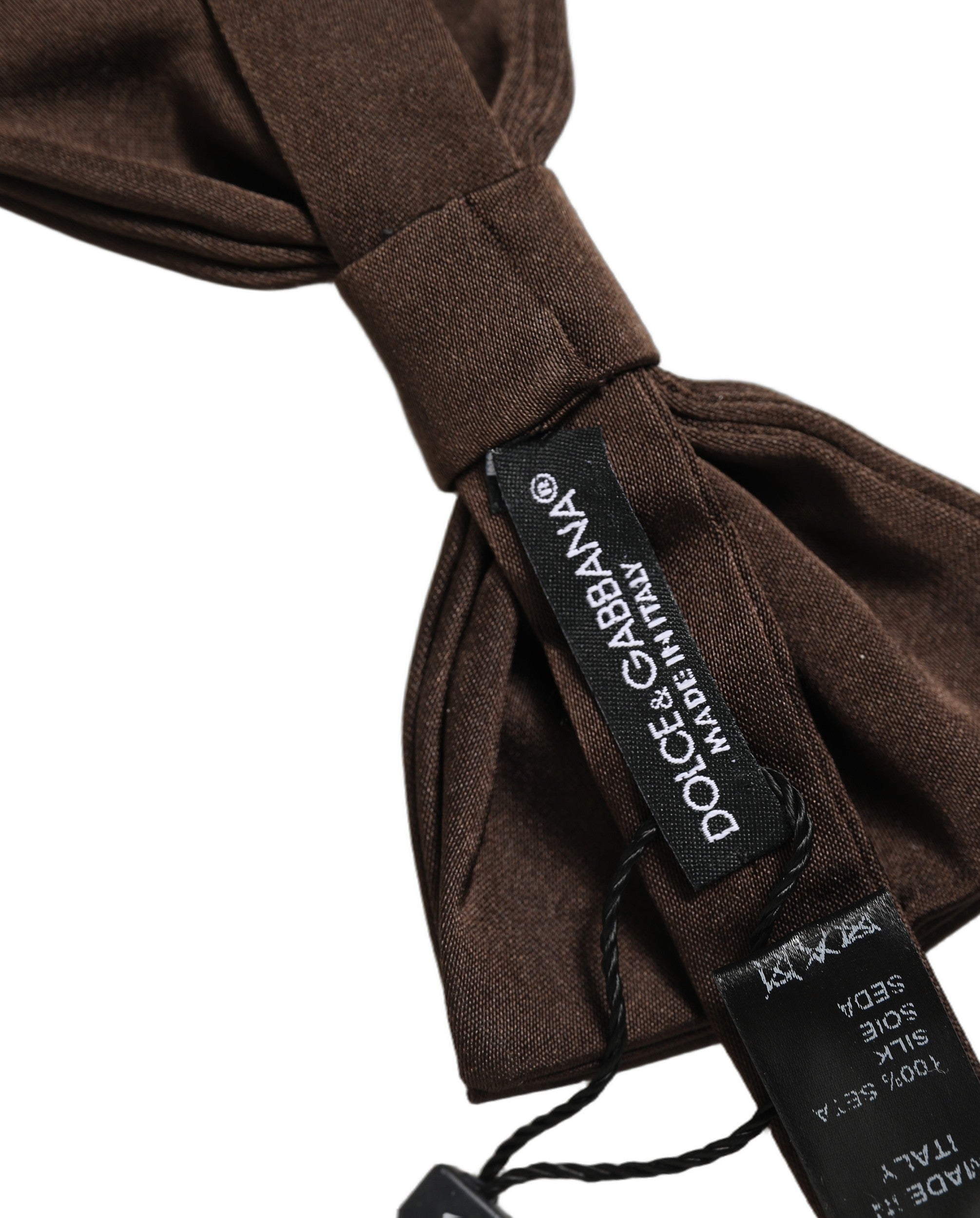 Dolce & Gabbana Dolce & Gabbana Men Brown 100% Silk Adjustable Neck Papillon Bow Men's Tie