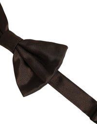 Dolce & Gabbana Dolce & Gabbana Men Brown 100% Silk Adjustable Neck Papillon Bow Men's Tie