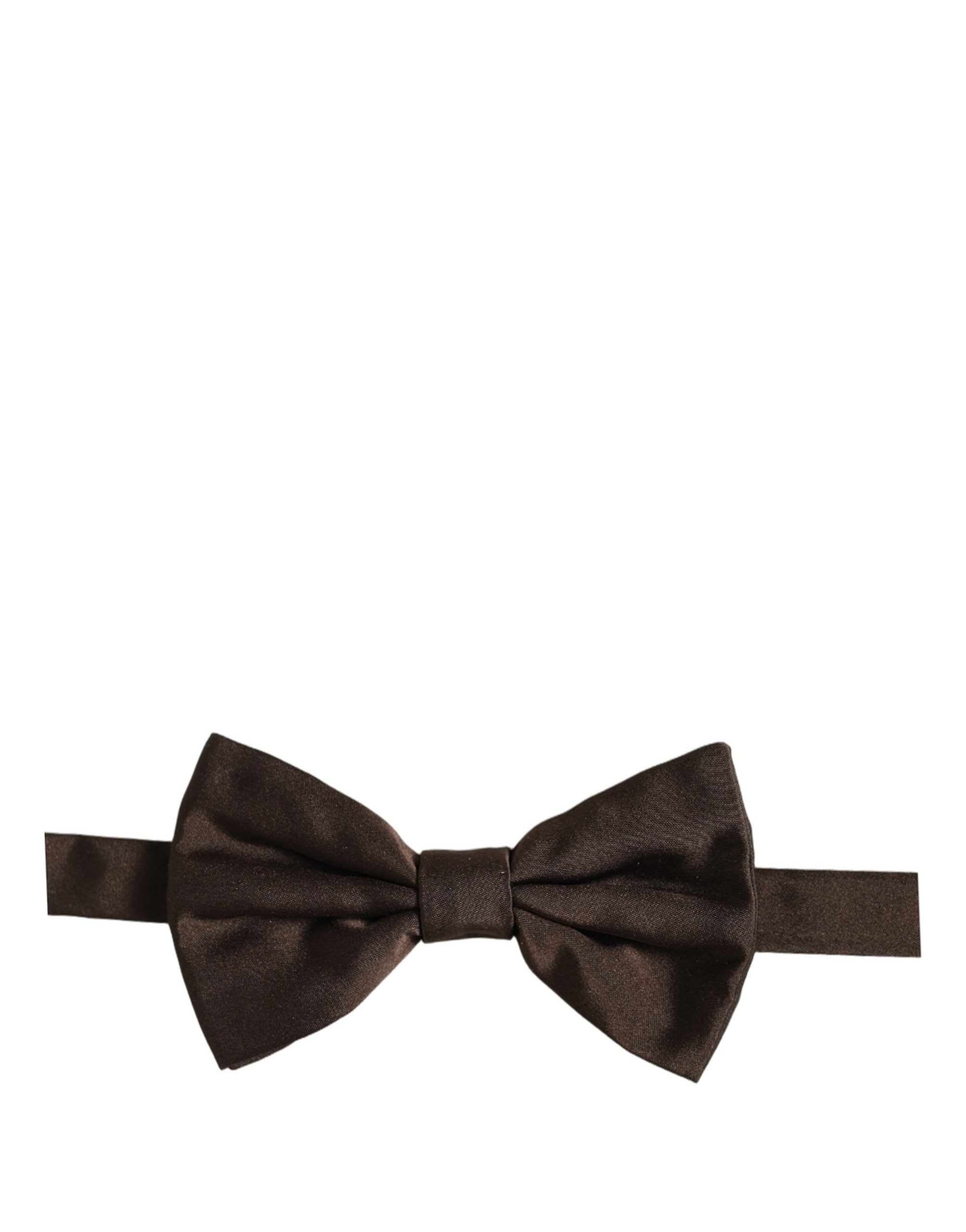Dolce & Gabbana Dolce & Gabbana Men Brown 100% Silk Adjustable Neck Papillon Bow Men's Tie