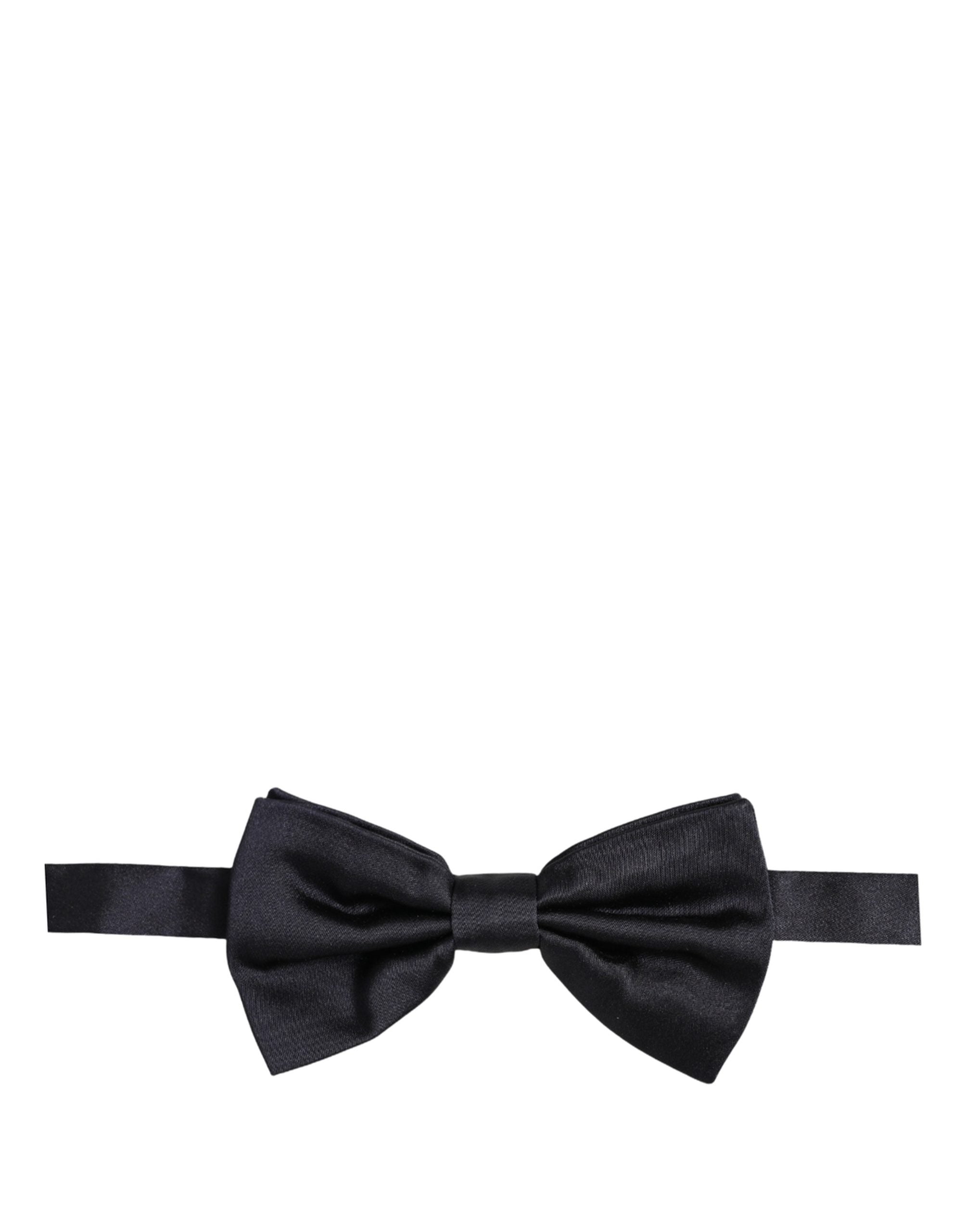 Dolce & Gabbana Dolce & Gabbana Men Black 100% Silk Adjustable Neck Papillon Bow Men's Tie