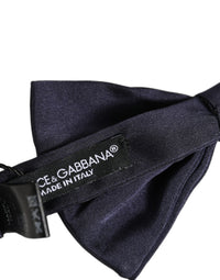 Dolce & Gabbana Dolce & Gabbana Men Dark Blue Silk Adjustable Neck Papillon Bow Men's Tie