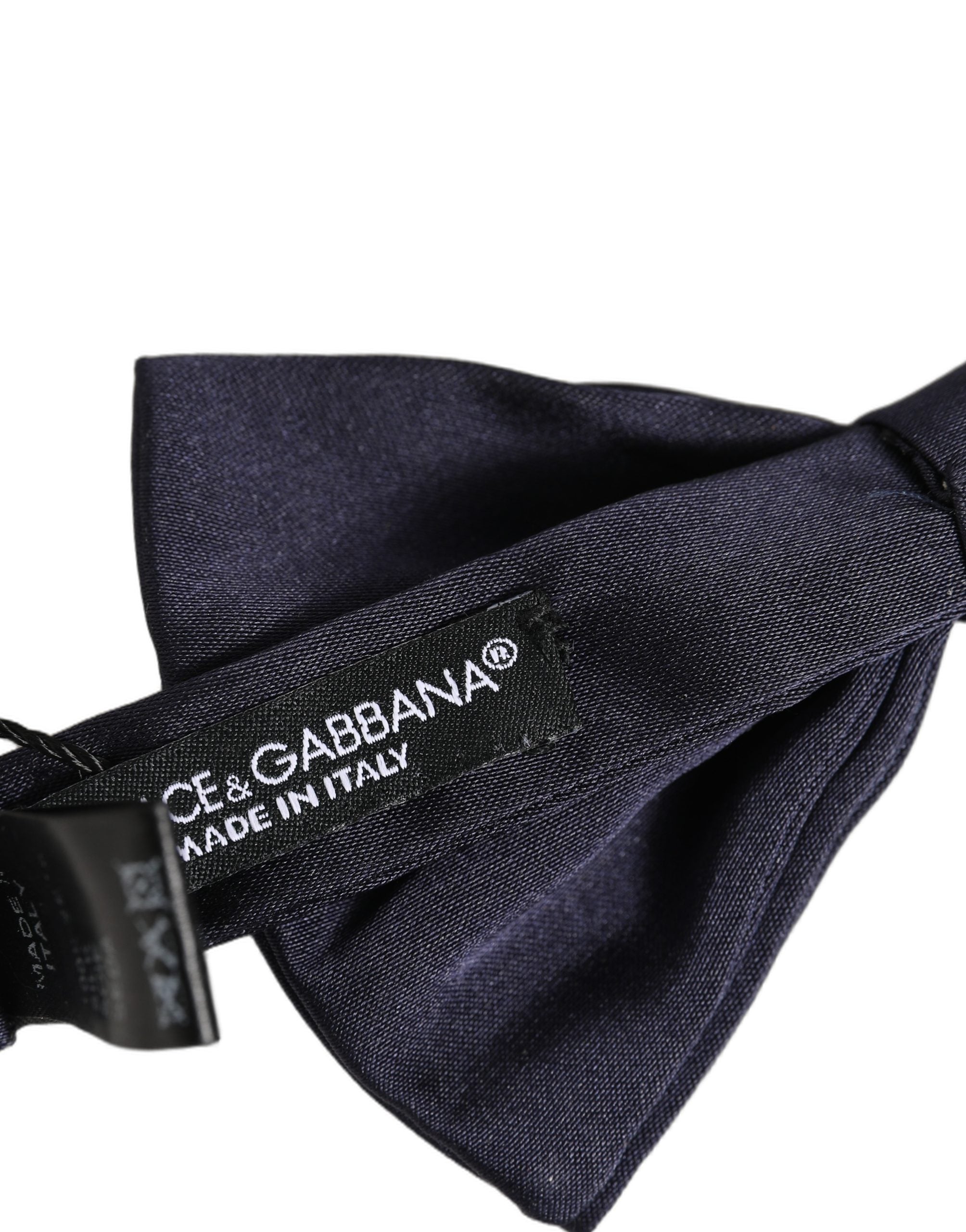 Dolce & Gabbana Dolce & Gabbana Men Dark Blue Silk Adjustable Neck Papillon Bow Men's Tie