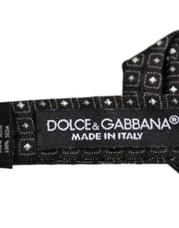 Dolce & Gabbana Dolce & Gabbana Men Black Polka Dot Silk Adjustable Neck Papillon Bow Men's Tie