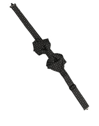 Dolce & Gabbana Dolce & Gabbana Men Black Polka Dot Silk Adjustable Neck Papillon Bow Men's Tie