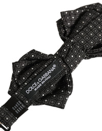 Dolce & Gabbana Dolce & Gabbana Men Black Polka Dot Silk Adjustable Neck Papillon Bow Men's Tie