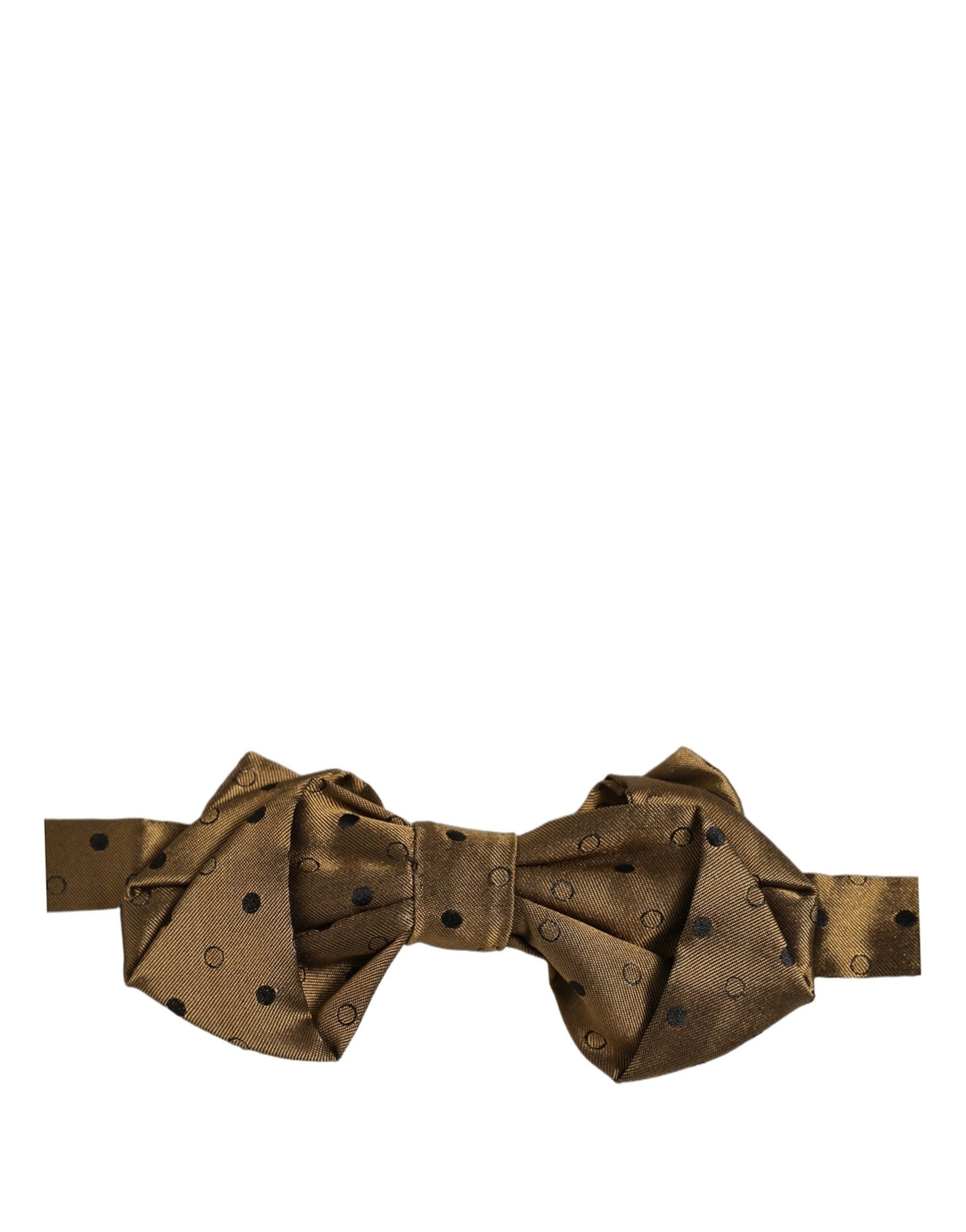 Dolce & Gabbana Dolce & Gabbana Men Brown Polka Dot Silk Adjustable Neck Papillon Bow Men's Tie