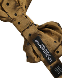 Dolce & Gabbana Dolce & Gabbana Men Brown Polka Dot Silk Adjustable Neck Papillon Bow Men's Tie