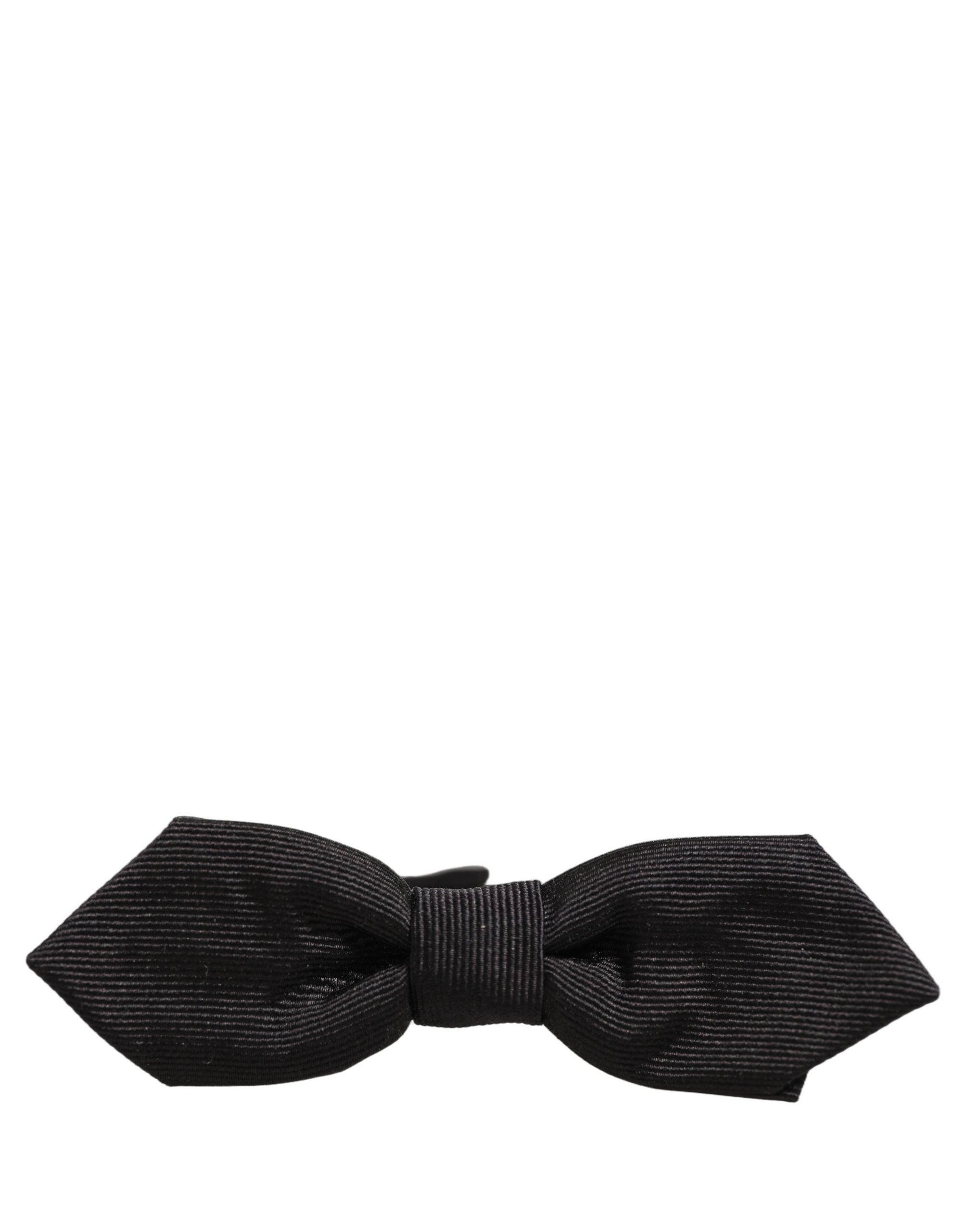 Dolce & Gabbana Dolce & Gabbana Men Black 100% Silk Adjustable Neck Papillon Bow Men's Tie