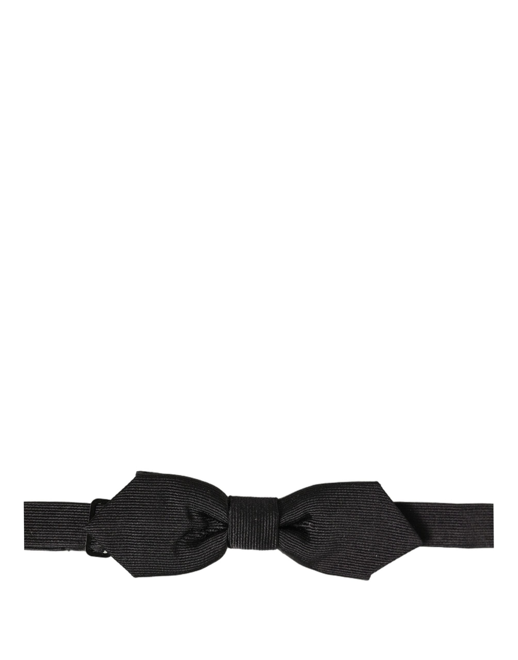 Dolce & Gabbana Dolce & Gabbana Men Black 100% Silk Adjustable Neck Papillon Bow Men's Tie
