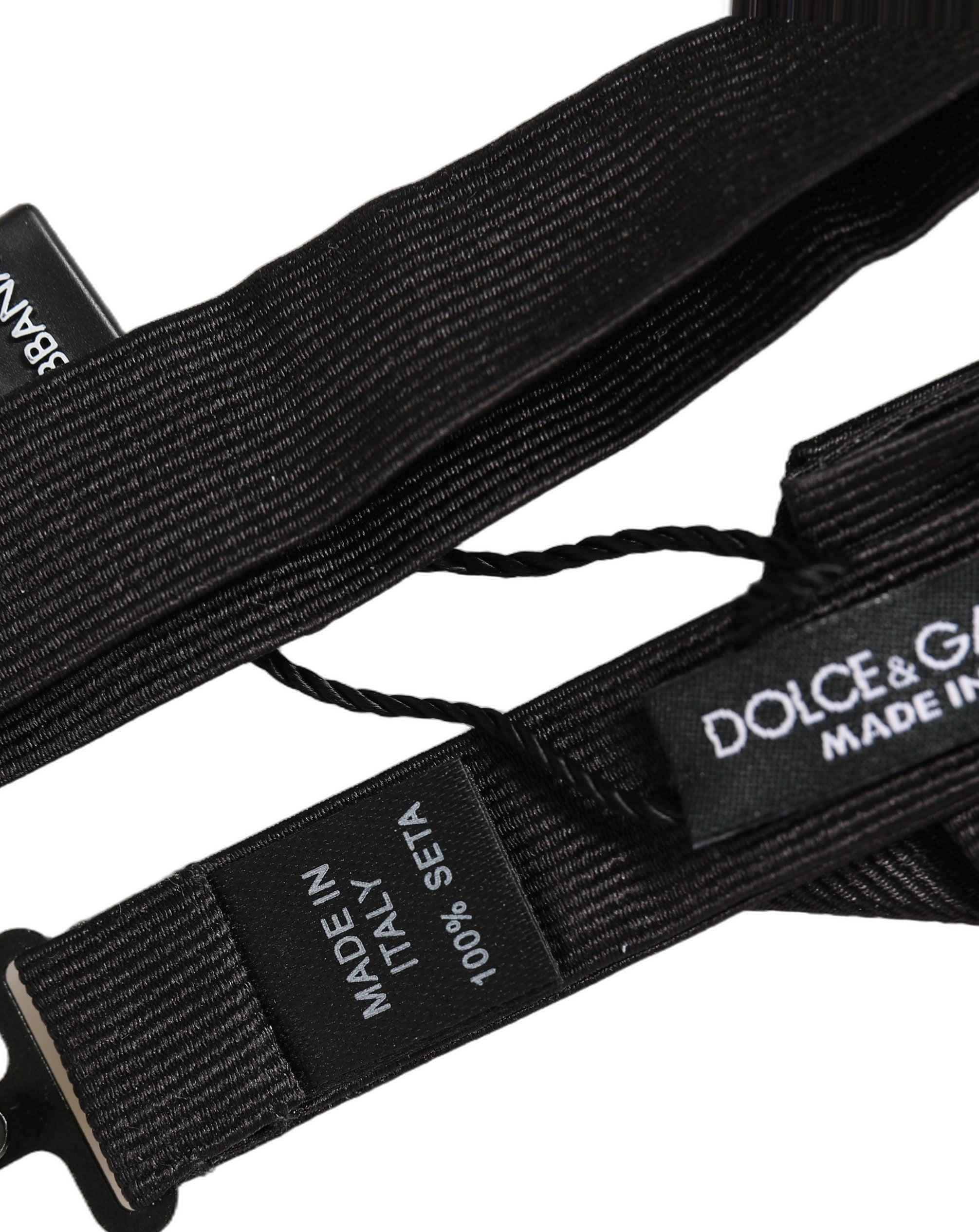 Dolce & Gabbana Dolce & Gabbana Men Black 100% Silk Adjustable Neck Papillon Bow Men's Tie