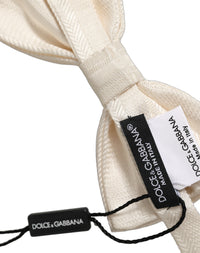 Dolce & Gabbana Dolce & Gabbana Men White 100% Silk Adjustable Neck Papillon Bow Men's Tie