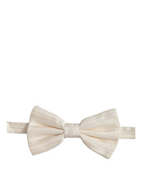 Dolce & Gabbana Dolce & Gabbana Men White 100% Silk Adjustable Neck Papillon Bow Men's Tie