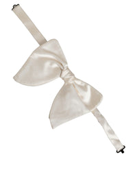 Dolce & Gabbana Dolce & Gabbana Men White 100% Silk Adjustable Neck Papillon Bow Men's Tie