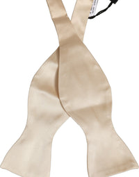 Dolce & Gabbana Dolce & Gabbana Men Beige 100% Silk Adjustable Neck Papillon Bow Men's Tie