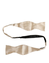 Dolce & Gabbana Dolce & Gabbana Men Beige 100% Silk Adjustable Neck Papillon Bow Men's Tie