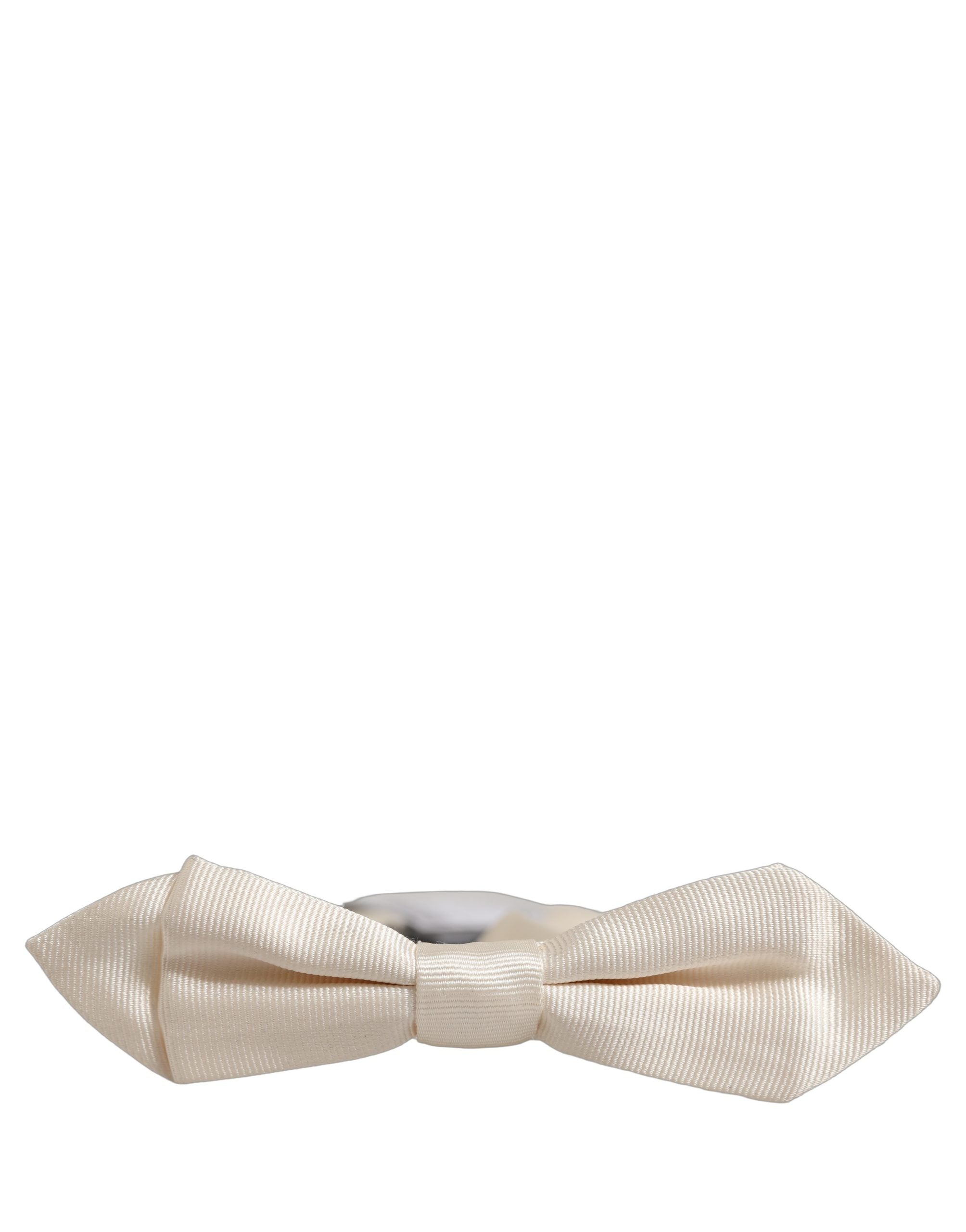 Dolce & Gabbana Dolce & Gabbana Men White 100% Silk Adjustable Neck Papillon Bow Men's Tie
