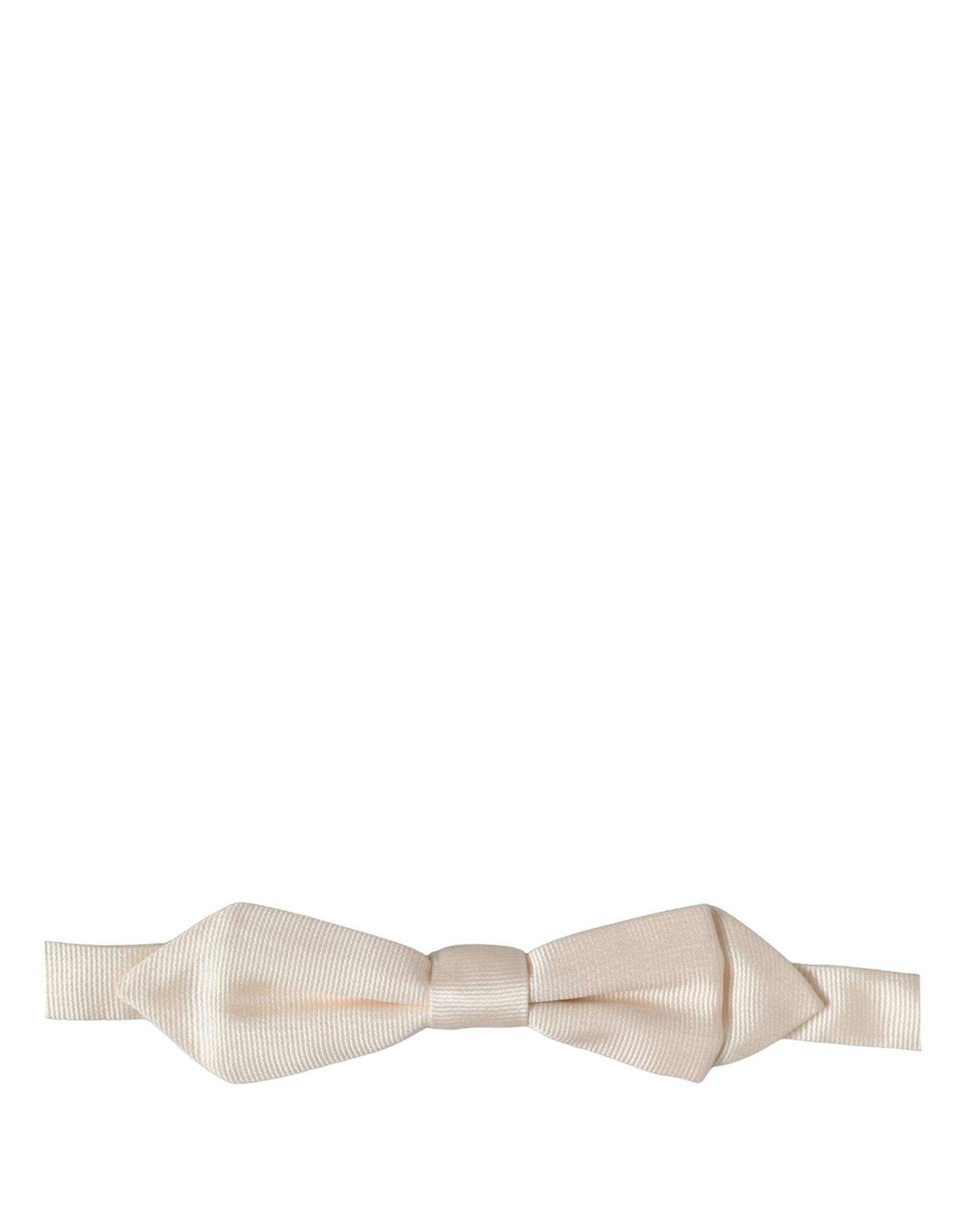 Dolce & Gabbana Dolce & Gabbana Men White 100% Silk Adjustable Neck Papillon Bow Men's Tie