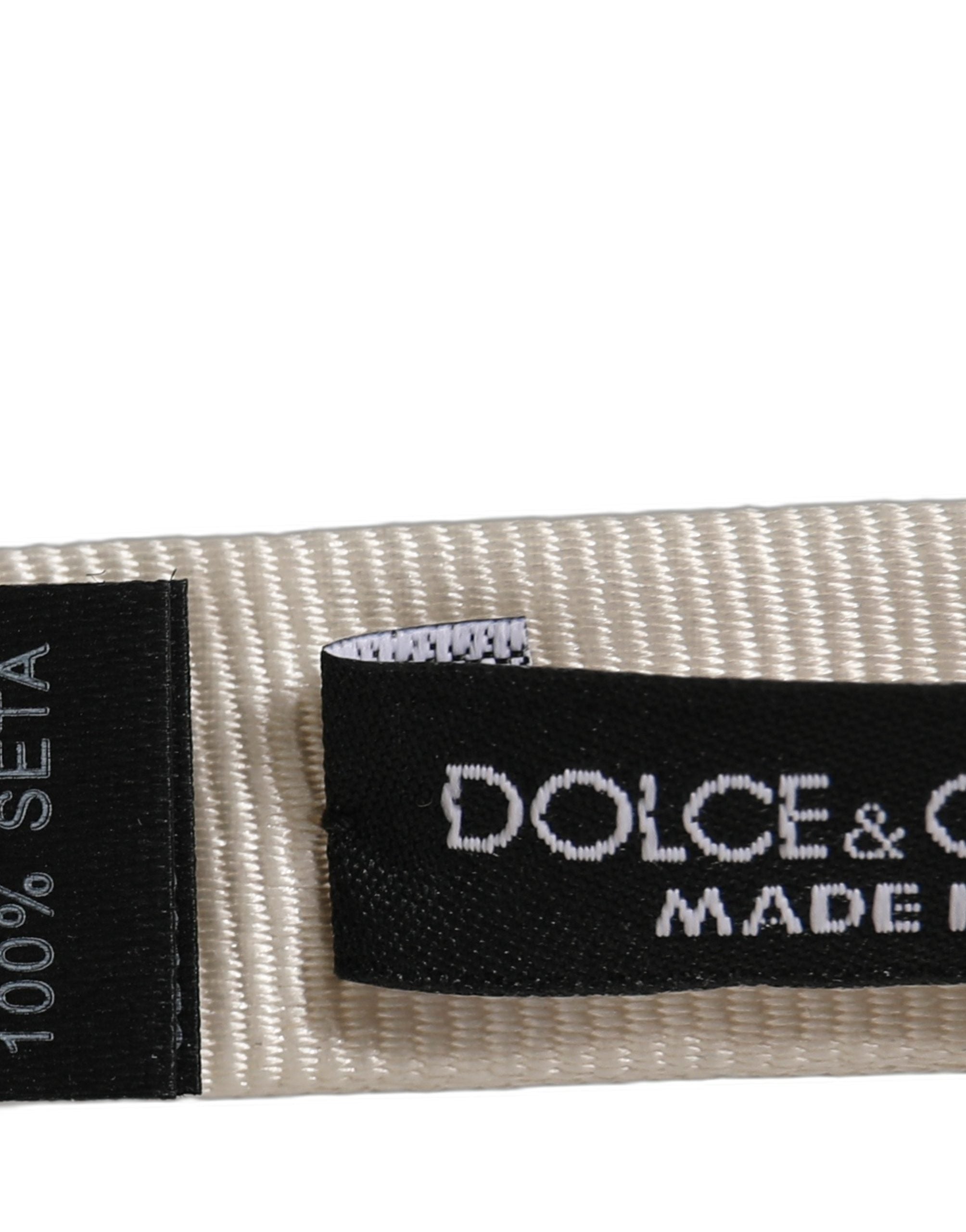 Dolce & Gabbana Dolce & Gabbana Men White 100% Silk Adjustable Neck Papillon Bow Men's Tie