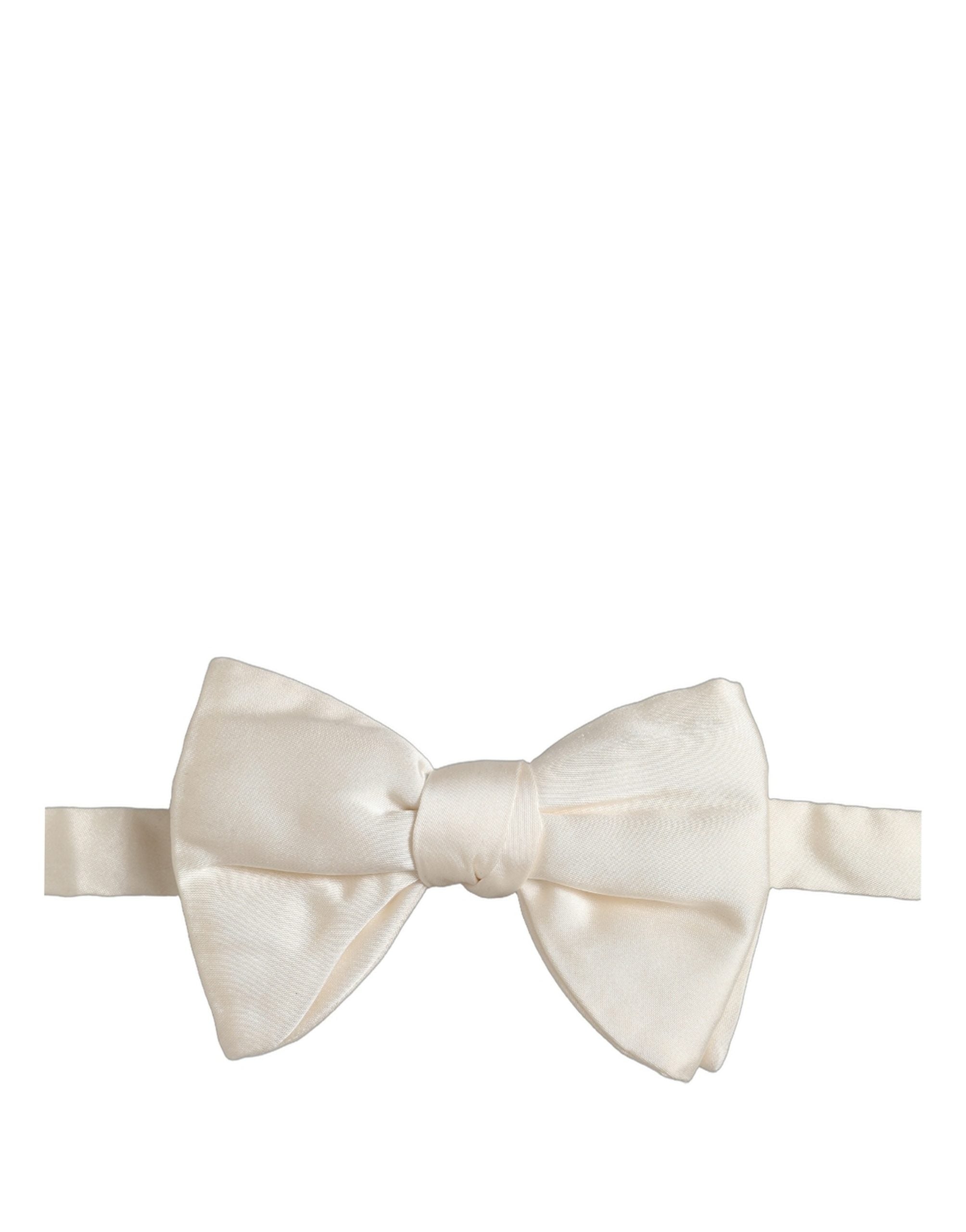 Dolce & Gabbana Dolce & Gabbana Men White 100% Silk Adjustable Neck Papillon Bow Men's Tie