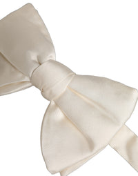 Dolce & Gabbana Dolce & Gabbana Men White 100% Silk Adjustable Neck Papillon Bow Men's Tie