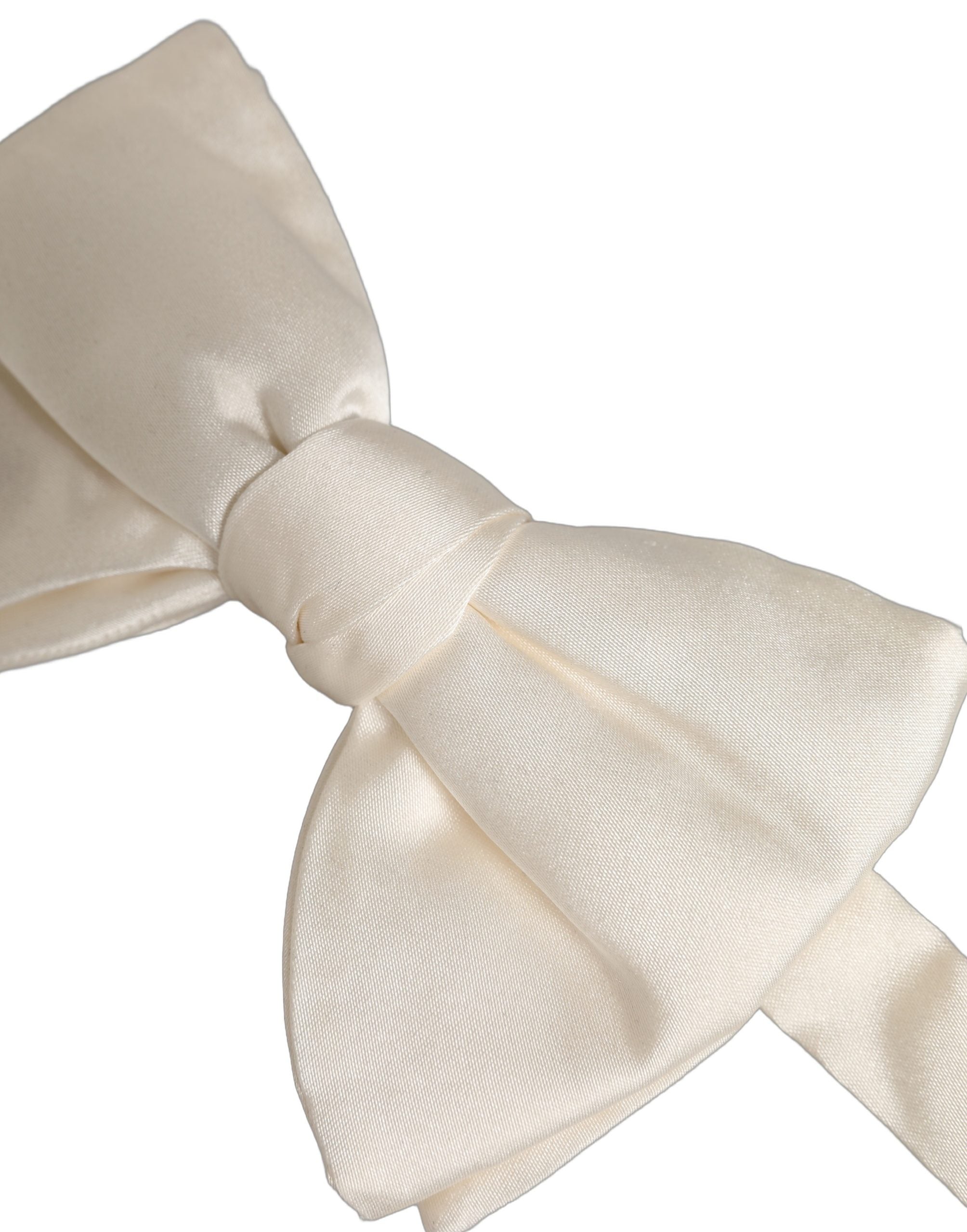 Dolce & Gabbana Dolce & Gabbana Men White 100% Silk Adjustable Neck Papillon Bow Men's Tie