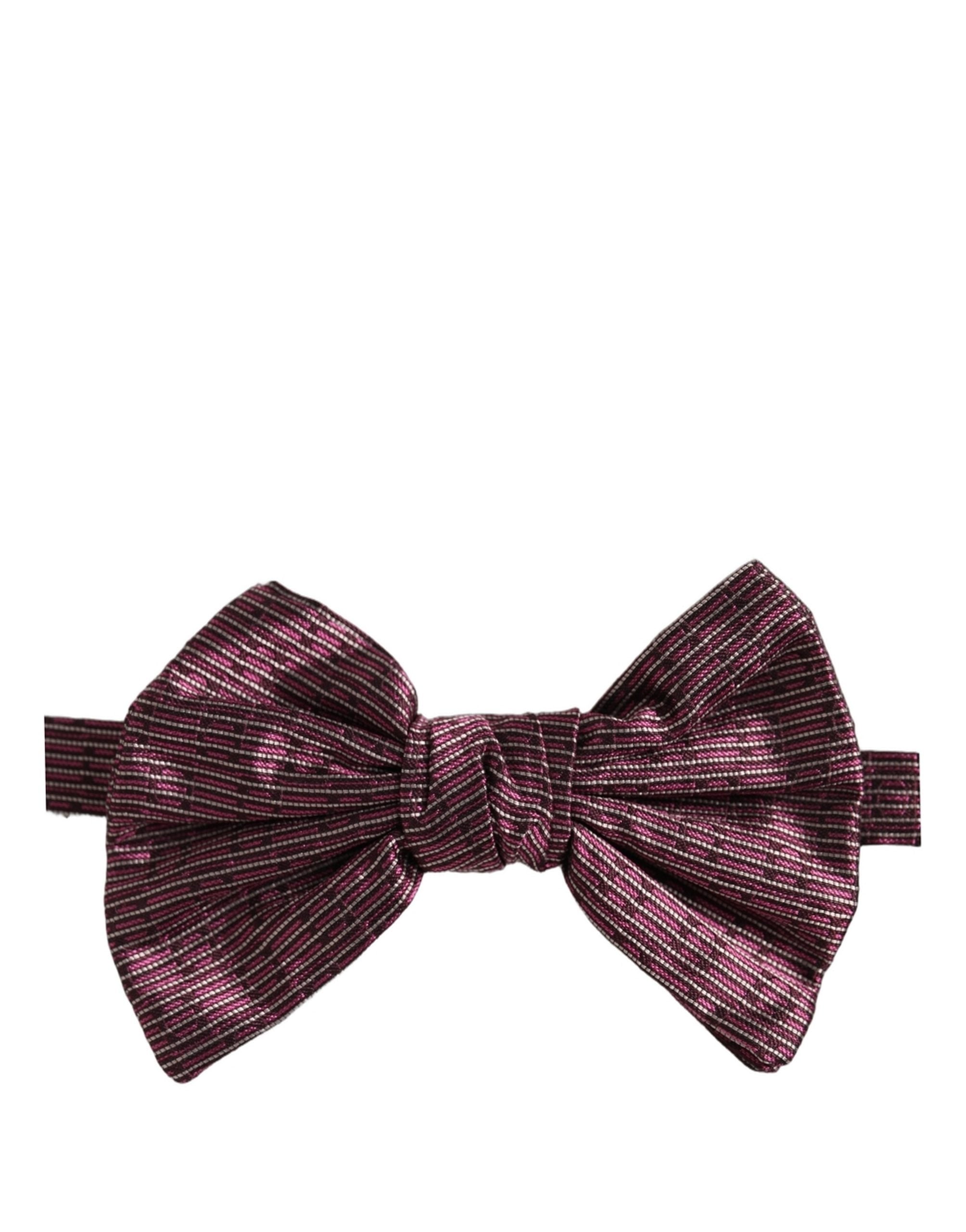 Dolce & Gabbana Dolce & Gabbana Men Maroon 100% Silk Adjustable Neck Papillon Bow Men's Tie