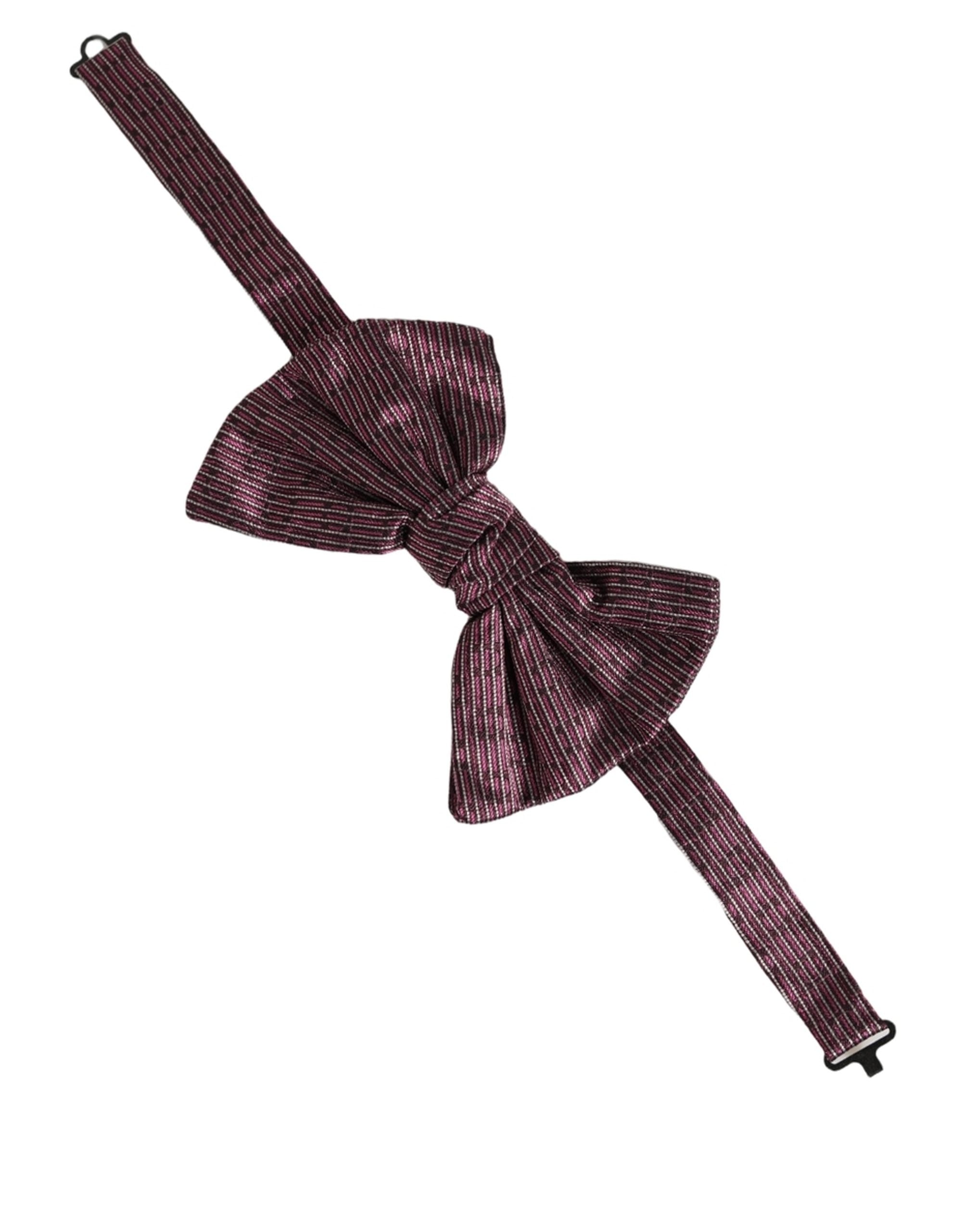 Dolce & Gabbana Dolce & Gabbana Men Maroon 100% Silk Adjustable Neck Papillon Bow Men's Tie