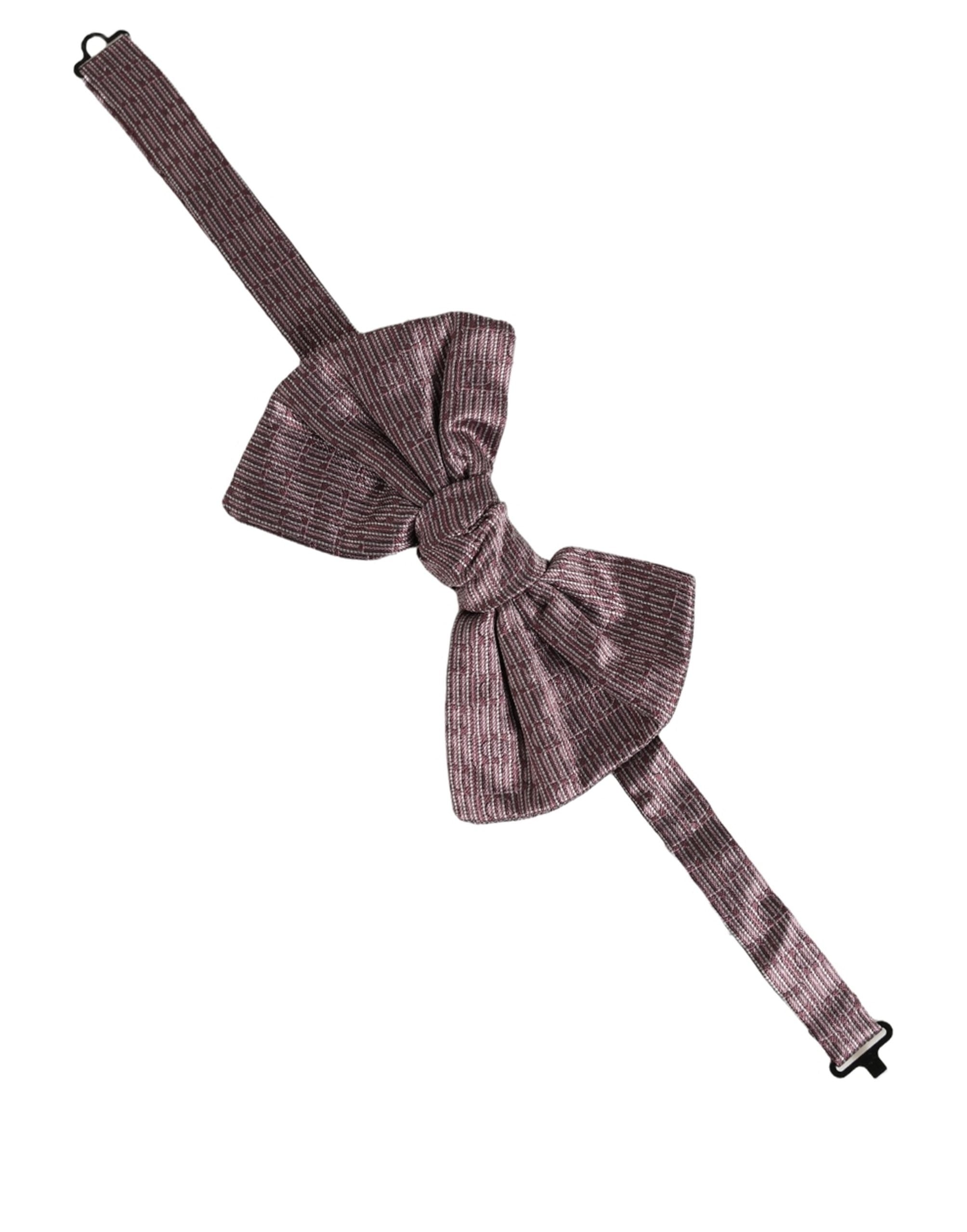 Dolce & Gabbana Dolce & Gabbana Men Maroon 100% Silk Adjustable Neck Papillon Bow Men's Tie