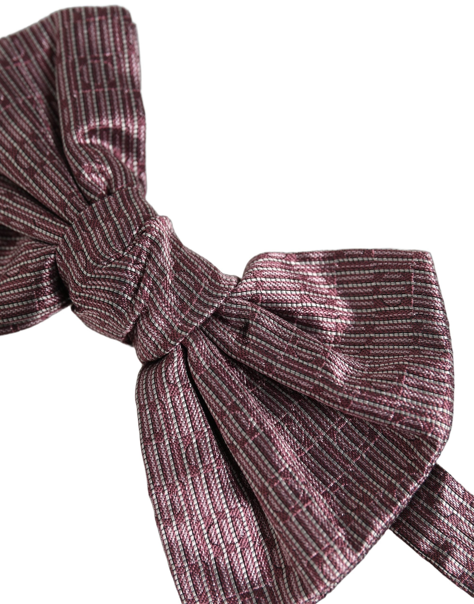 Dolce & Gabbana Dolce & Gabbana Men Maroon 100% Silk Adjustable Neck Papillon Bow Men's Tie