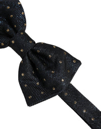 Dolce & Gabbana Dolce & Gabbana Men Black Polka Dot Silk Adjustable Neck Papillon Bow Men's Tie