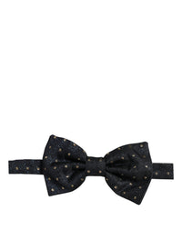 Dolce & Gabbana Dolce & Gabbana Men Black Polka Dot Silk Adjustable Neck Papillon Bow Men's Tie