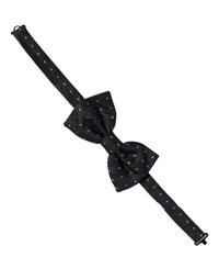 Dolce & Gabbana Dolce & Gabbana Men Black Polka Dot Silk Adjustable Neck Papillon Bow Men's Tie