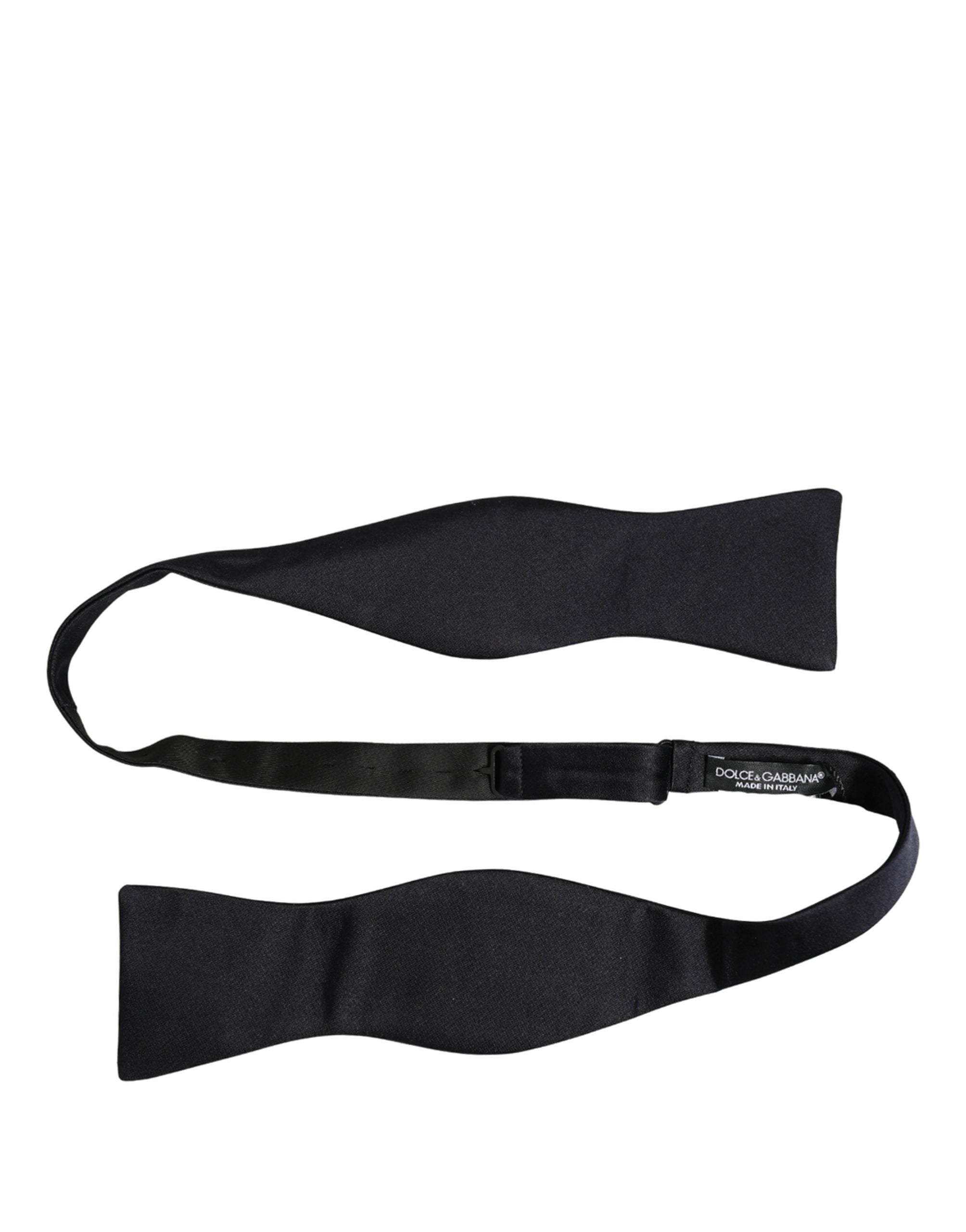 Dolce & Gabbana Dolce & Gabbana Men Black 100% Silk Adjustable Neck Papillon Bow Men's Tie