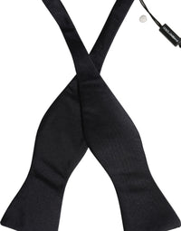 Dolce & Gabbana Dolce & Gabbana Men Black 100% Silk Adjustable Neck Papillon Bow Men's Tie