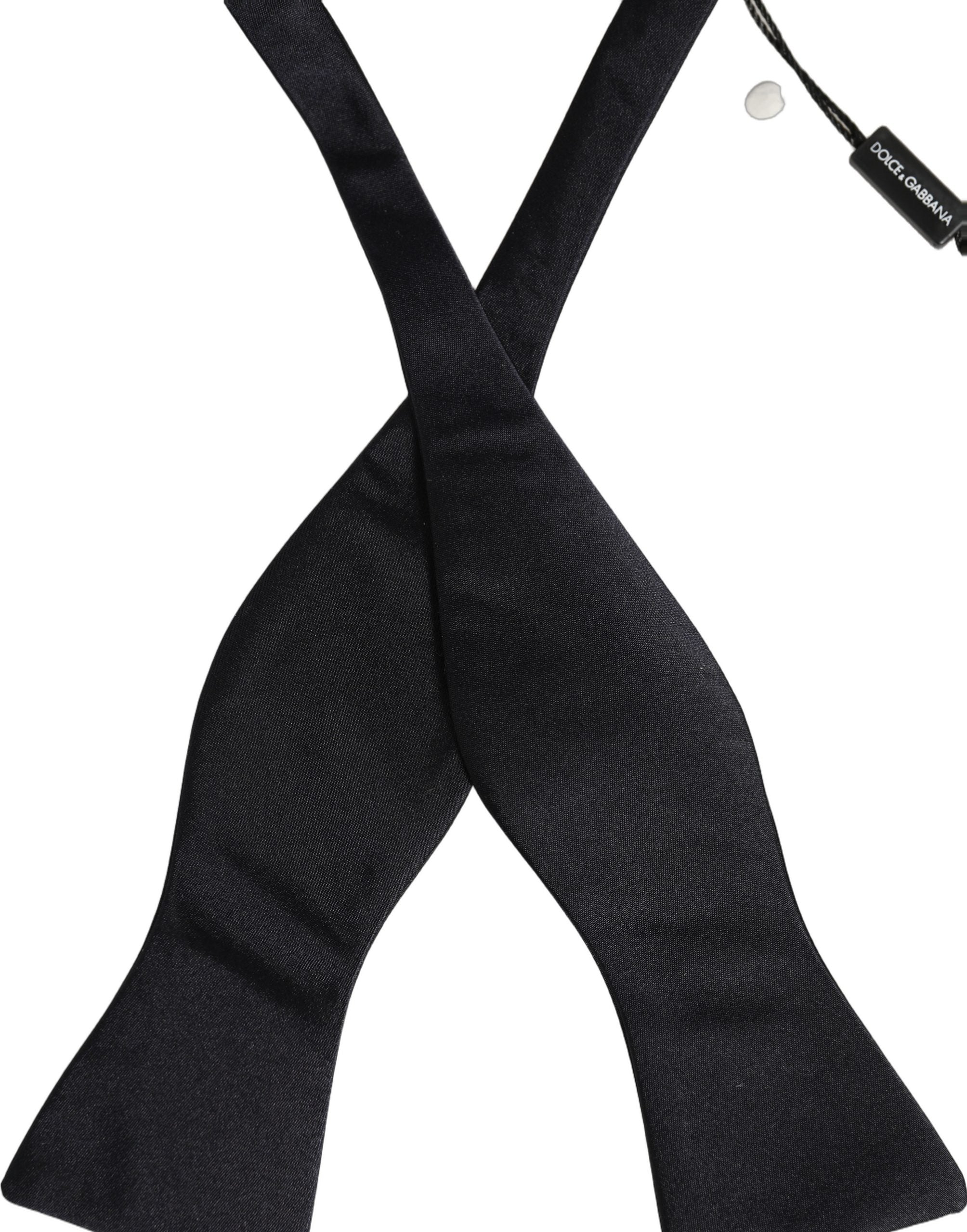 Dolce & Gabbana Dolce & Gabbana Men Black 100% Silk Adjustable Neck Papillon Bow Men's Tie