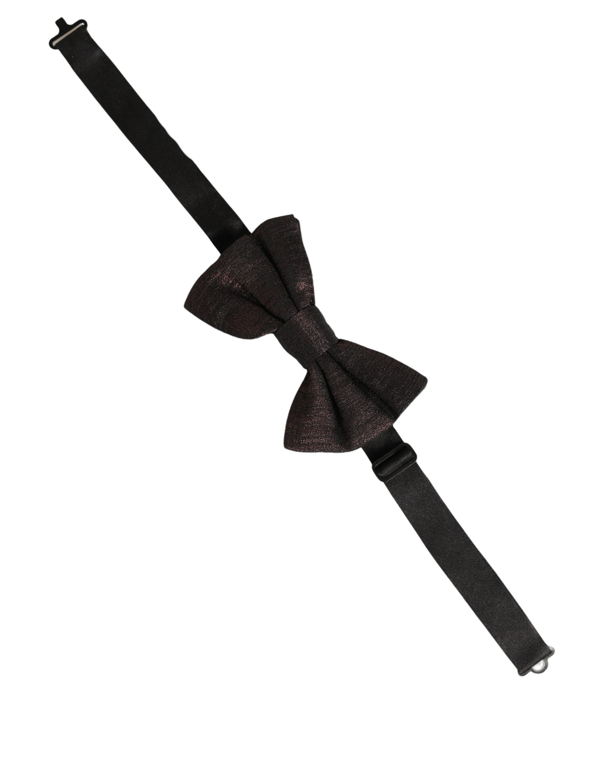 Dolce & Gabbana Dolce & Gabbana Men Brown 100% Silk Adjustable Neck Papillon Bow Men's Tie