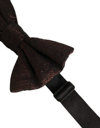Dolce & Gabbana Dolce & Gabbana Men Brown 100% Silk Adjustable Neck Papillon Bow Men's Tie