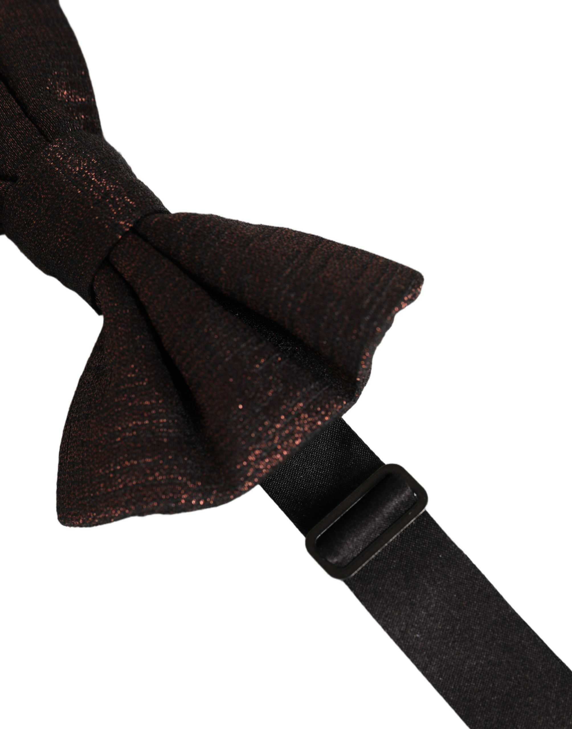 Dolce & Gabbana Dolce & Gabbana Men Brown 100% Silk Adjustable Neck Papillon Bow Men's Tie