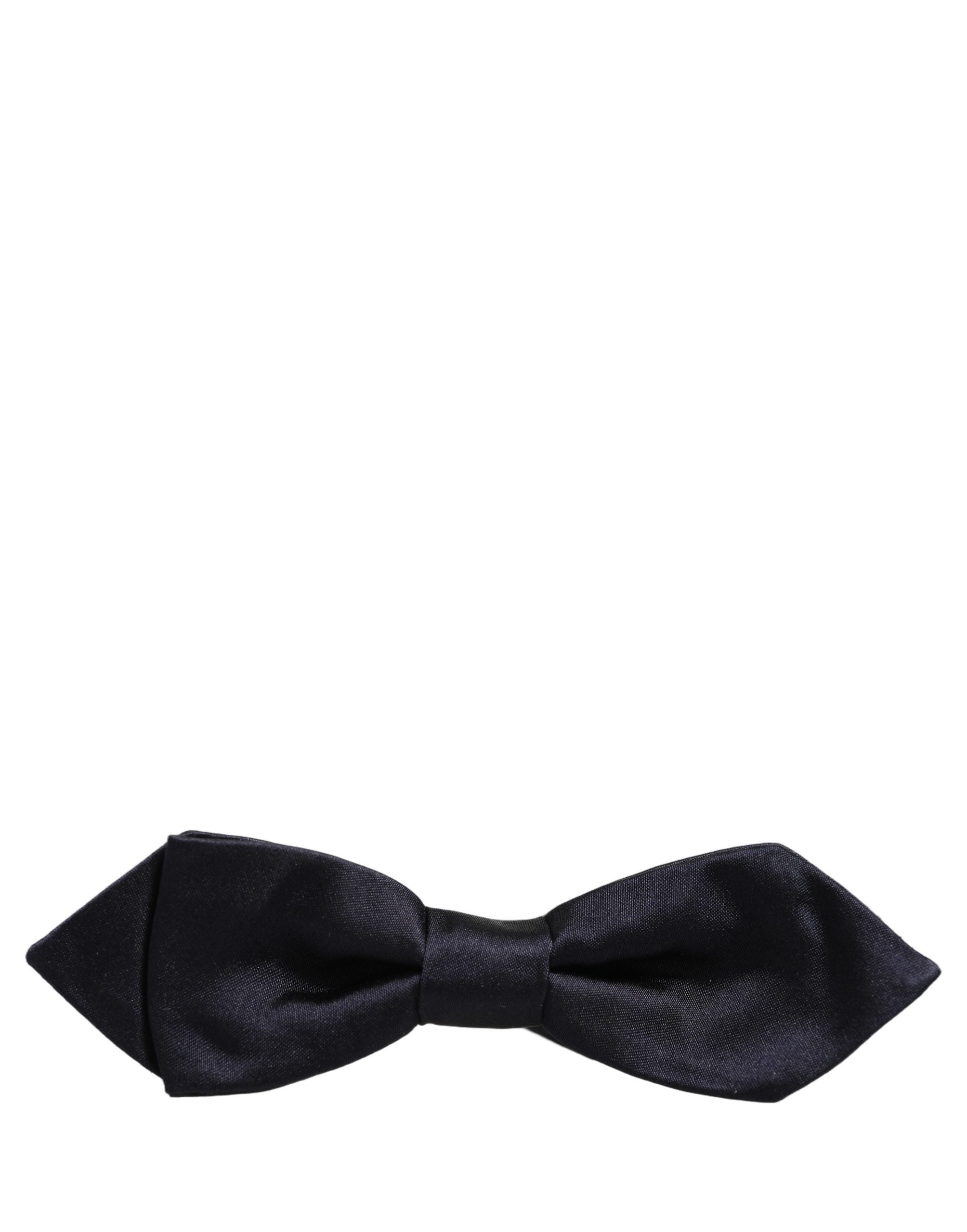 Dolce & Gabbana Dolce & Gabbana Men Dark Blue 100% Silk Adjustable Neck Papillon Bow Men's Tie