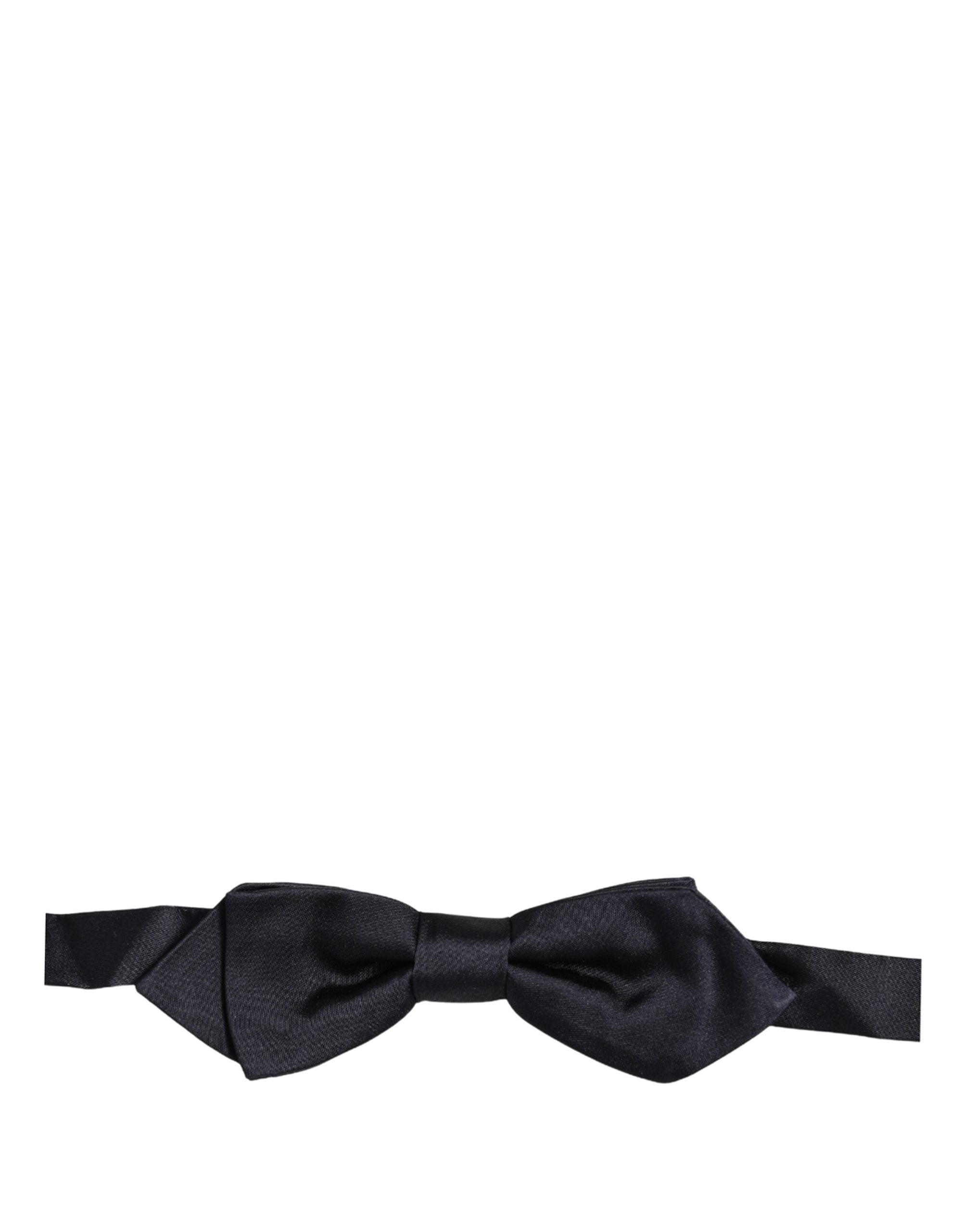 Dolce & Gabbana Dolce & Gabbana Men Dark Blue 100% Silk Adjustable Neck Papillon Bow Men's Tie