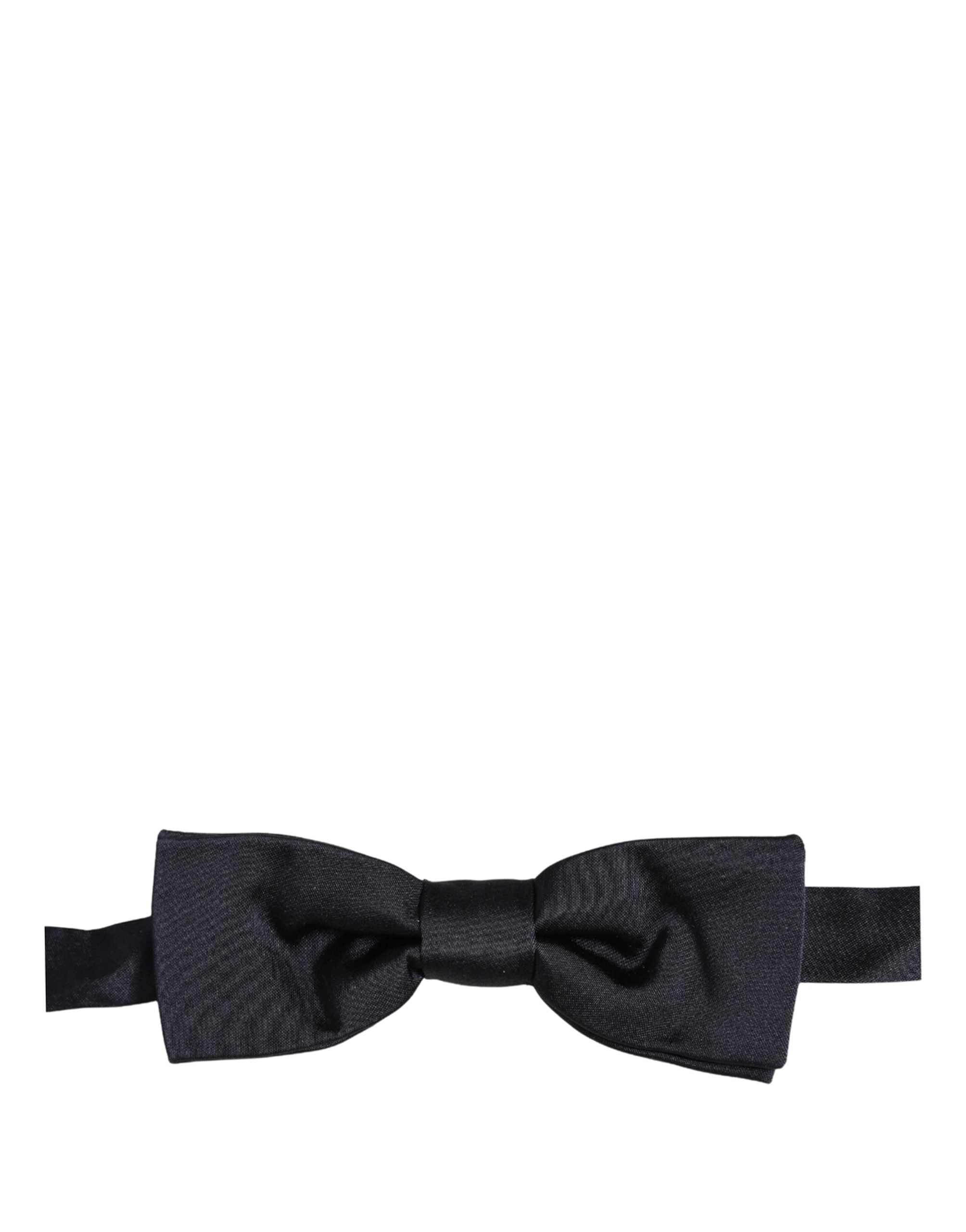 Dolce & Gabbana Dolce & Gabbana Men Dark Blue 100% Silk Adjustable Neck Papillon Bow Men's Tie